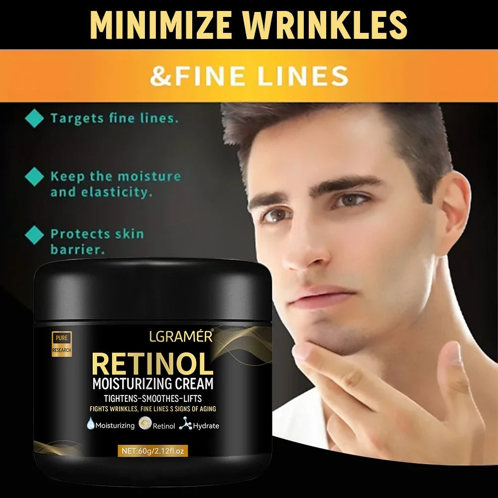 Retinol Face Men's Moisturizer Moisturizing Retinol Cream Anti-Wrinkle Aging Moisturizing Shrink Pores Whitening Smooth Retinol