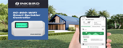 INKBIRD Smart Sprinkler Controller IIC-800-WiFi 8 Zones Indoor/Outdoor Irrigation Timer with App Monitoring Supports Manual Mode