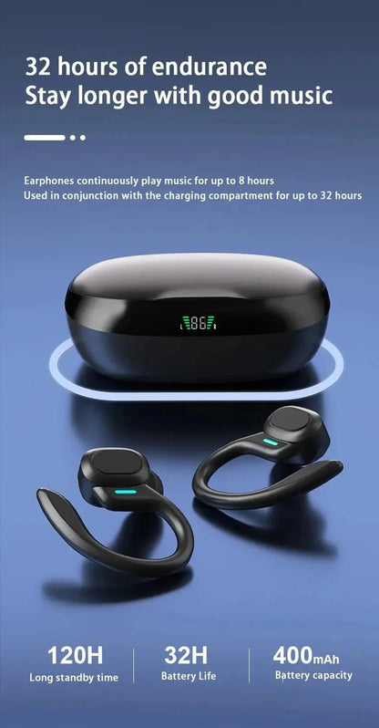 Original Wireless Earphones Ture Wireless Earbuds Ear Hook Sports HiFI Stereo Waterproof Headset With Mic TWS Headphone