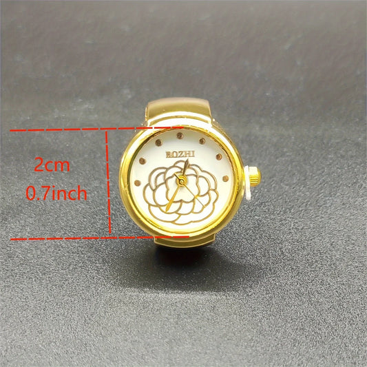 New Ring Watch Women's Retro Rose Gold Mini Finger Watch Student Watch Ring Watch Real Watch Can Watch Time