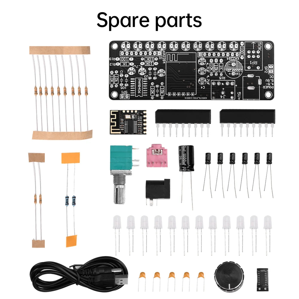 DC5V 5W PAM8406 Speaker Amplifier Board Module Kit Dual Channel Stereo Sound Cord Bt Level Indicator Light Diy kit