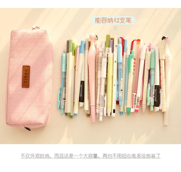 Pencil Case School Supplies Large Capacity Pencil Pouch Estuches Basic Pen Case Trousse Scolaire Kawaii Stationery Pencilcase
