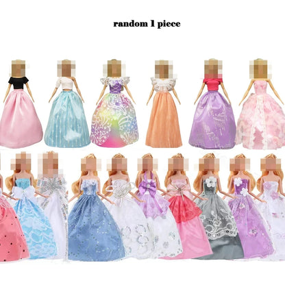 28pcs Fashion Dolls Accessories =1 Gown +3 Dress +2 Suit +2 Swimsuit +3 Glasses +10 Shoes +7 Hanger Clothes for 11.5'' Doll Toys