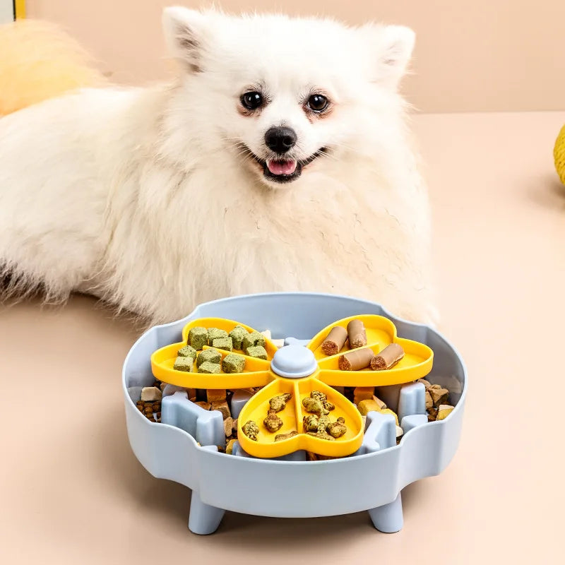 Dog slow feeder bowl, anti-choking bowl, rotating basin, cat bowl, educational toy, anti-slip slow feeder basin, pet supplies