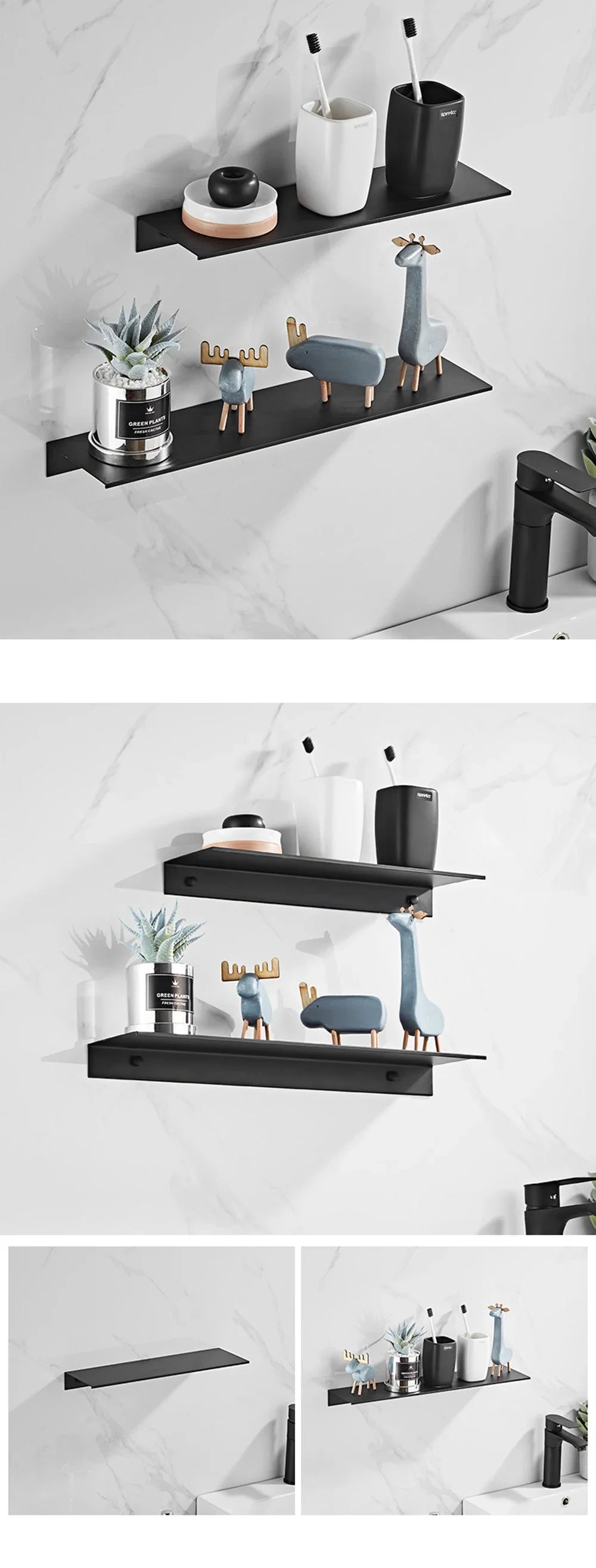 Floating Bathroom Shelves Without Drilling Storage Wall Rack Home Organizer Ledge Hardwares Cabinet Kitchen Toilet Accessories