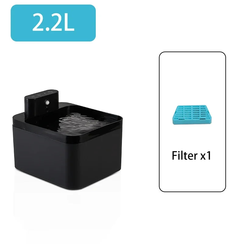 2.2LCat Water Fountain Battery & Sensor 2 in 1 Drinking Fountain For Cats Dog Drinker Wireless Pet Water Dispenser Accessories