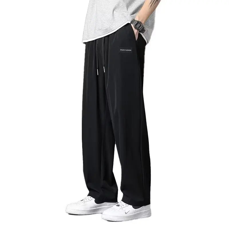 Joggers Men Jogger Pants Men Ice Silk Pants Big Size Men's Trousers Mens Clothing Gym Sport Mens Designer Clothes Man Cargo Y2k