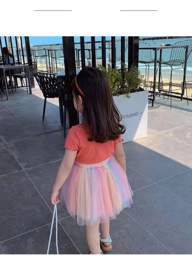 Baby Girls T-shirts for Kids Summer Sleeveless Knitted Tops Vest Outfits Girls Cute Halter Tops Tees Children Clothing 1-12 Year