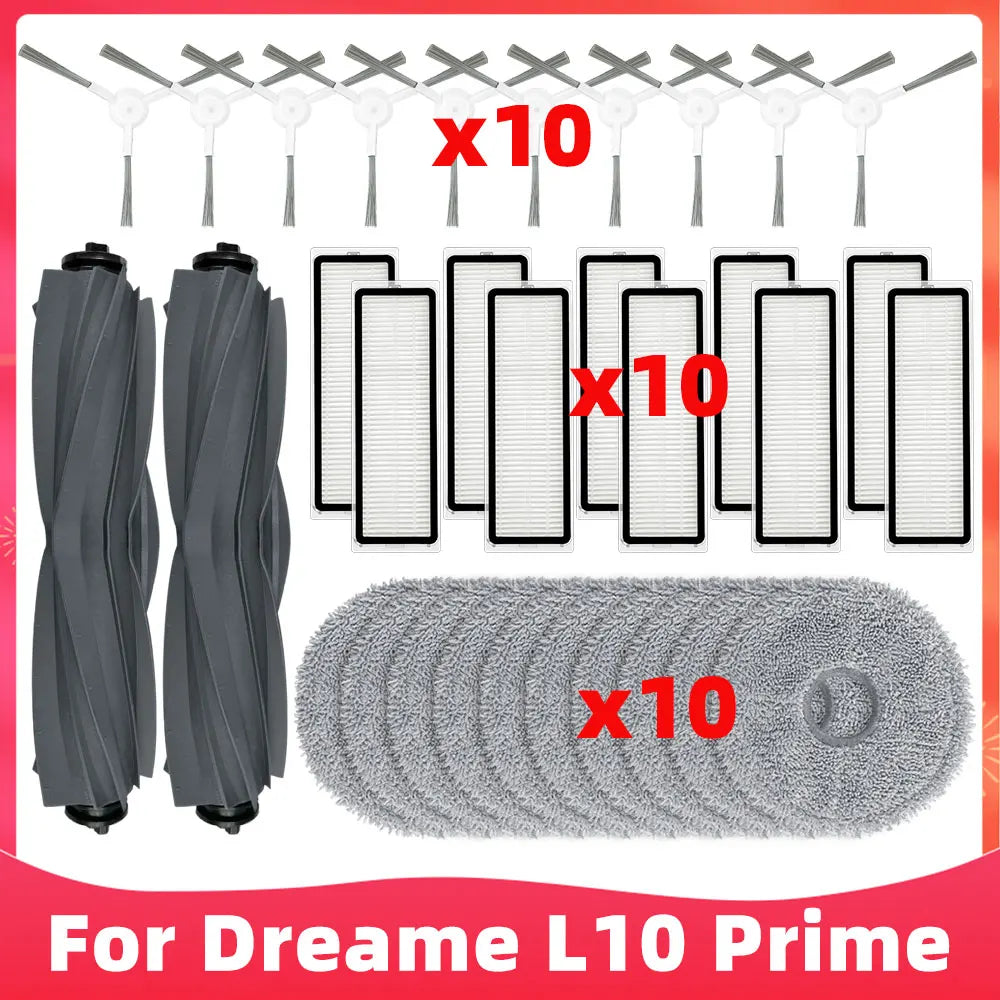 Compatible For ( Dreame L10 Prime, RLL11GC, L10S Pro, L10 Pro, Xiaomi S10+ ) Roller Side Brush Filter Mop Accessory Part