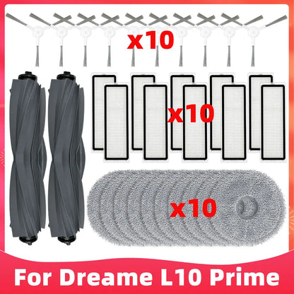 Compatible For ( Dreame L10 Prime, RLL11GC, L10S Pro, L10 Pro, Xiaomi S10+ ) Roller Side Brush Filter Mop Accessory Part