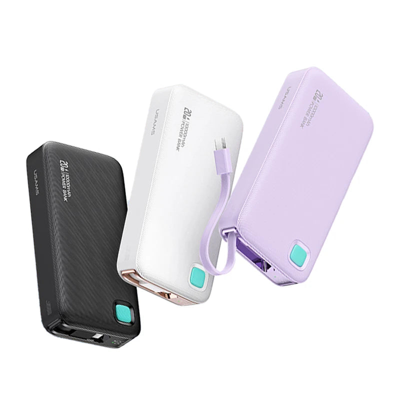 Hot Sale Bank Power With Cable Portable Power Bank PD 20W Fast Charger With Type C Cable Three Charger Port Bank Power