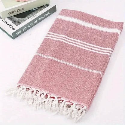 1pc Turkish Cotton Beach Towel, Oversized And Sand Free, Quick DryTowel, Beach Blanket For Bathing Swimming, 39*71 In, BathroomA