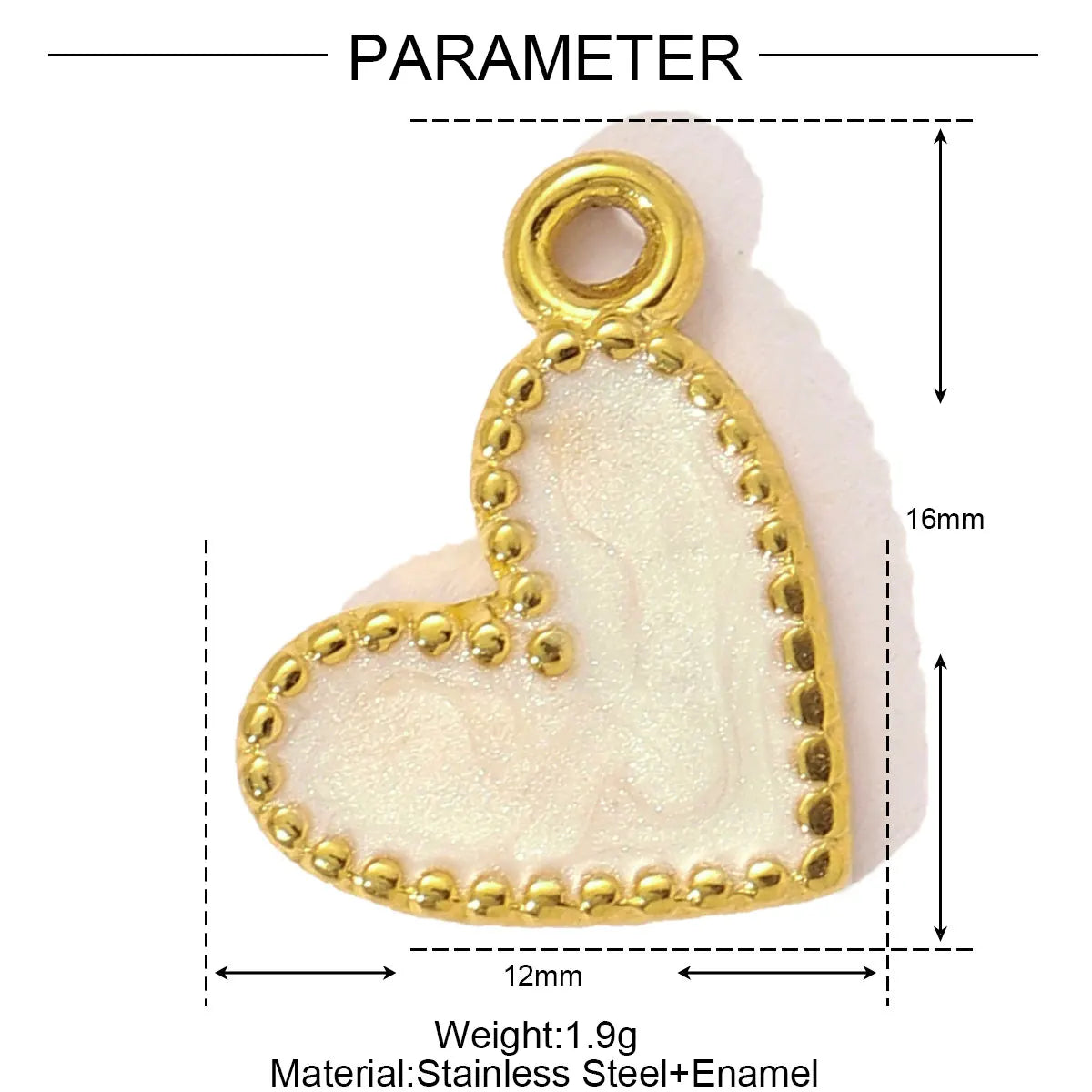 3pcs/Lot Sweet Gradient Enamel Rose Stainless Steel Diy Charm Women Rainbow Flower Waterdrop Necklace Pendant Love Heart Jewelry