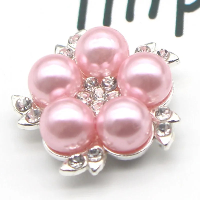 5Pcs Alloy pearl accessories DIY jewelry accessories rhinestone drill disc accessories DIY hair accessories clothing accessorie