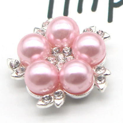 5Pcs Alloy pearl accessories DIY jewelry accessories rhinestone drill disc accessories DIY hair accessories clothing accessorie