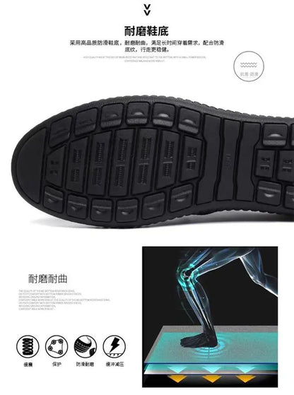 Mens PU Leather Loafers Non Slip Walking Flats Breathable Outdoor Slip on Casual Shoes for Male Work Office Driving Sneakers2