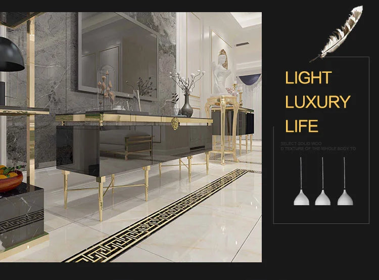 TV Table Small Sitting Room Ground Ark Of Stainless Steel Wooden Furniture Of The Lacquer That Bake