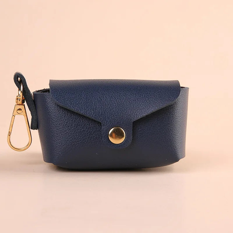 Portable Dog Waste Bag Dispenser With Leather Clip - Durable Polyester