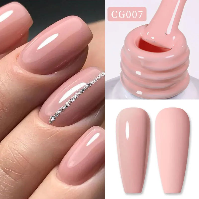 BORN PRETTY Jelly Nude Gel Nail Polish 10ml Light Pink Peach Translucent Color UV Light Cure Gel Varnish Nail Art DIY at Home