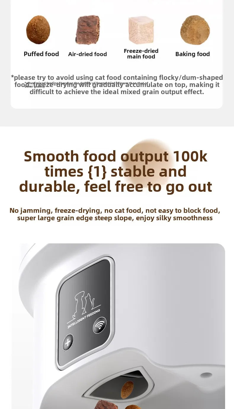 Pet Smart Cats Automatic Feeder Sealed Against Moisture Timer Quantitative Remote Cat Feeders 4l Capacity Pet Products