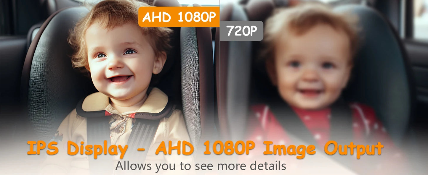 Car Baby Mirror Dual Channel Back Seat Baby Car Camera 1080P with Rear View Car Monitor 6.8'' IPS Screen Kids Pet Night Vision