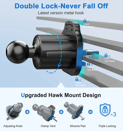 Magnetic Phone Mount for Car Vent [Never Blocking] Universal Phone Holders for Your Car Hands Free Cell Phone Car Mount