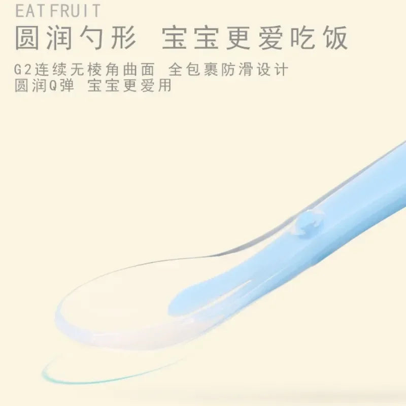 Silicone Soft Spoons for Baby Infant Feeder Spoons for Children Kids Soft Safety Feeding Spoons BPA Free Baby Utensils Flatware