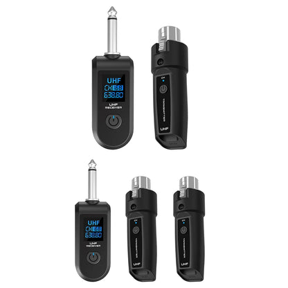 Wireless Microphone Transmitter Receiver System UHF XLR Adapter System for Dynamic Microphone Guitar Audio Mixer PA System