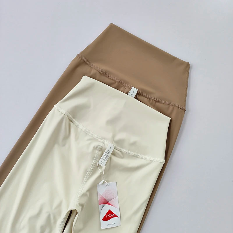 Yoga Pants Without Embarrassment and Nudity Women's High Waisted and Belly Closed Runningtight Fitting Traceless Fitness Legging