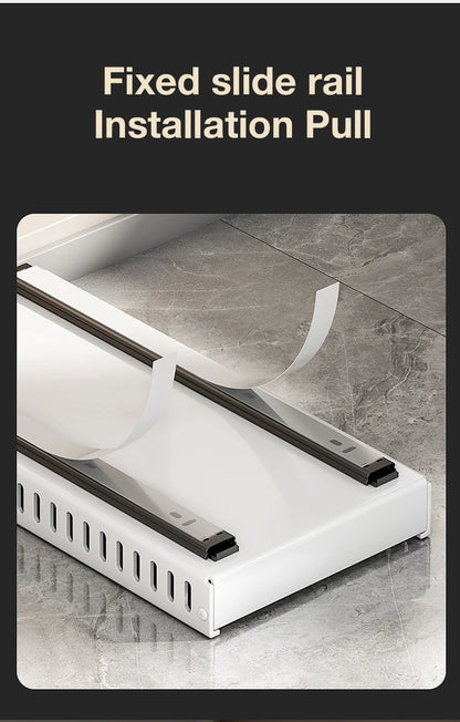 Pull out Pots and Pans Organizer Sliding Pot Lid Holder Kitchen Spice Rack Tableware Organizer Multifunctional Dish Drying Racks