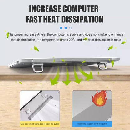 2pcs/Set Laptop Stand for Computer Keyboard Stand Riser Aluminum Mini Portable Laptop Stands for Notebook
