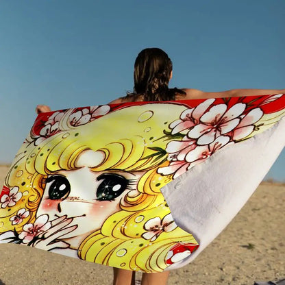 Candy Candy Beach Towel Colorful Bath Towels For Girl Microfiber Quick Dry Custom Sand Free Beach Yoga Spa Gym Pool