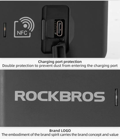 ROCKBROS Bicycle Smart Lock NFC Lock Aluminum Alloy High Strength Waterproof Anti-theft Safety U-Shape Lock MTB Road Bike Cyclin