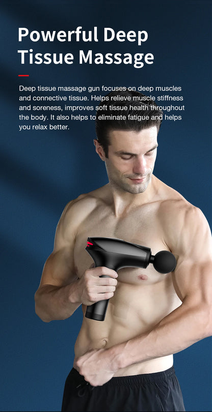 Portable Massage Gun Percussion Pistol Massager Professional Deep Muscle Massager For Body Neck Back Relaxation Fitness Slimming