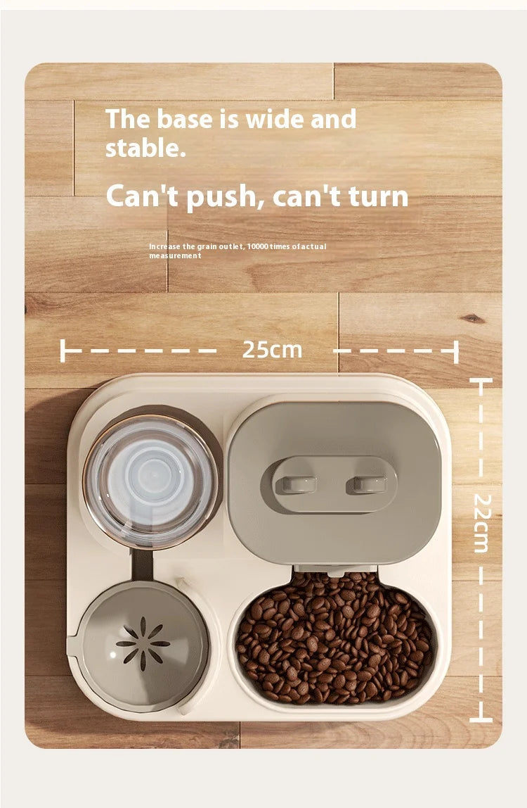 Automatic Dog Cat Feeder and Water Dispenser Gravity Food Feeder and Waterer Set with Pet Food Bowl Universal Pet Products