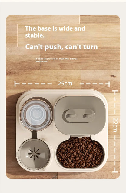 Automatic Dog Cat Feeder and Water Dispenser Gravity Food Feeder and Waterer Set with Pet Food Bowl Universal Pet Products