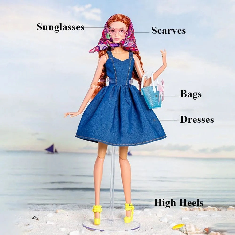 Fashion supermodel Doll Elegant Dress Casual Wears DIY Accessories Princess Dresses Suit Jeans Pants Set