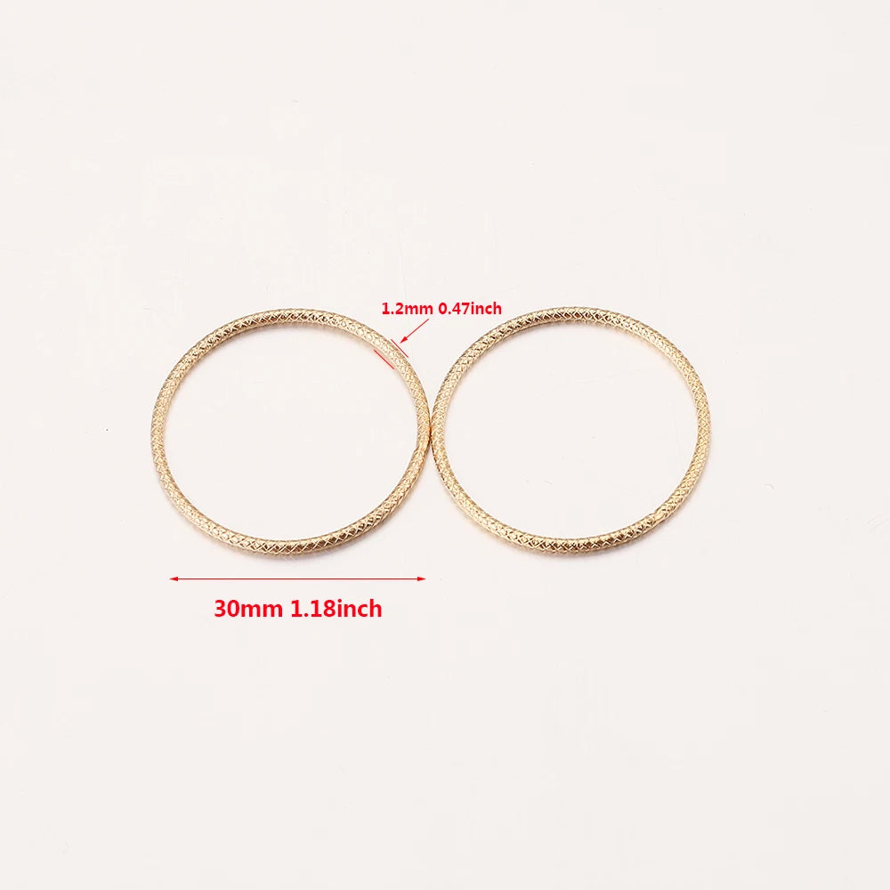 10pcs 30/50mm Round Stainless Steel Jump Rings Gold-Plate Twisted Closed Ring for DIY Jewelry Making Earring Accessories