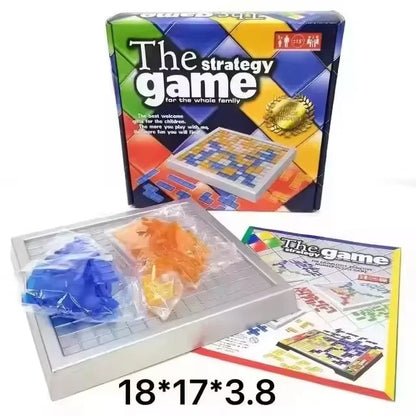 Educational Strategy Board Game for Kids Colored Squares Intellectual Puzzle Family Indoor Fun 2-4 Players Engaging Party Game