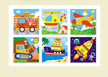 Six Sides Painted Wooden Puzzle Three-Dimensional Traffic Animal Puzzle Building Blocks Early Education Educational Toy