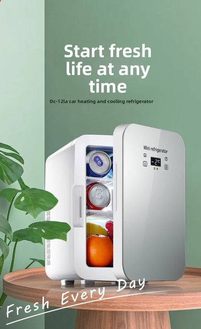 12V/220V Dual-Power Car Fridge Freezer, 12L Compact Refrigerator for Home/Office/Truck, Fast Cooling, Energy-Efficient