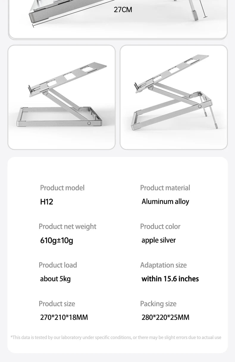 Laptop Stand for Desk, Height Adjustable Laptop Riser Aluminum Portable Laptop Holder, Holds All Notebook up to 17.3 Inches