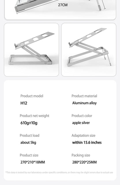 Laptop Stand for Desk, Height Adjustable Laptop Riser Aluminum Portable Laptop Holder, Holds All Notebook up to 17.3 Inches