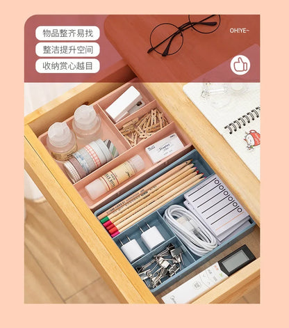 Desk Drawer Organizer Stackable Multi-cell Storage Box Tray Dressing Table Jewelry Organizer Makeup Organizer For Home Office