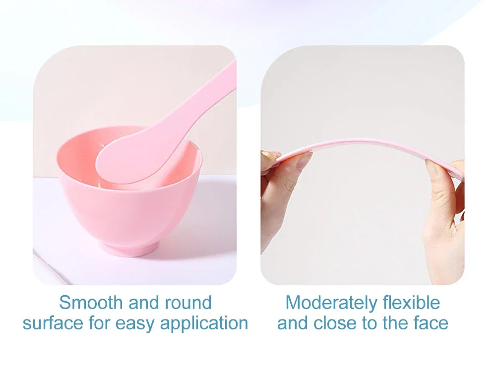DIY 6 Set Silicone Mask Mud Essential Oil Bowl Skin Care Mud Bowl Spoon Tools Convenient Clean Durable Makeup Portable Skin Care