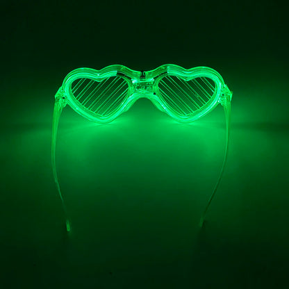 Light Up LED Glasses 5 Colors Heart Shape Glow Glasses Glow in The Dark Party Supplies Neon Party Favors for Kids Adults