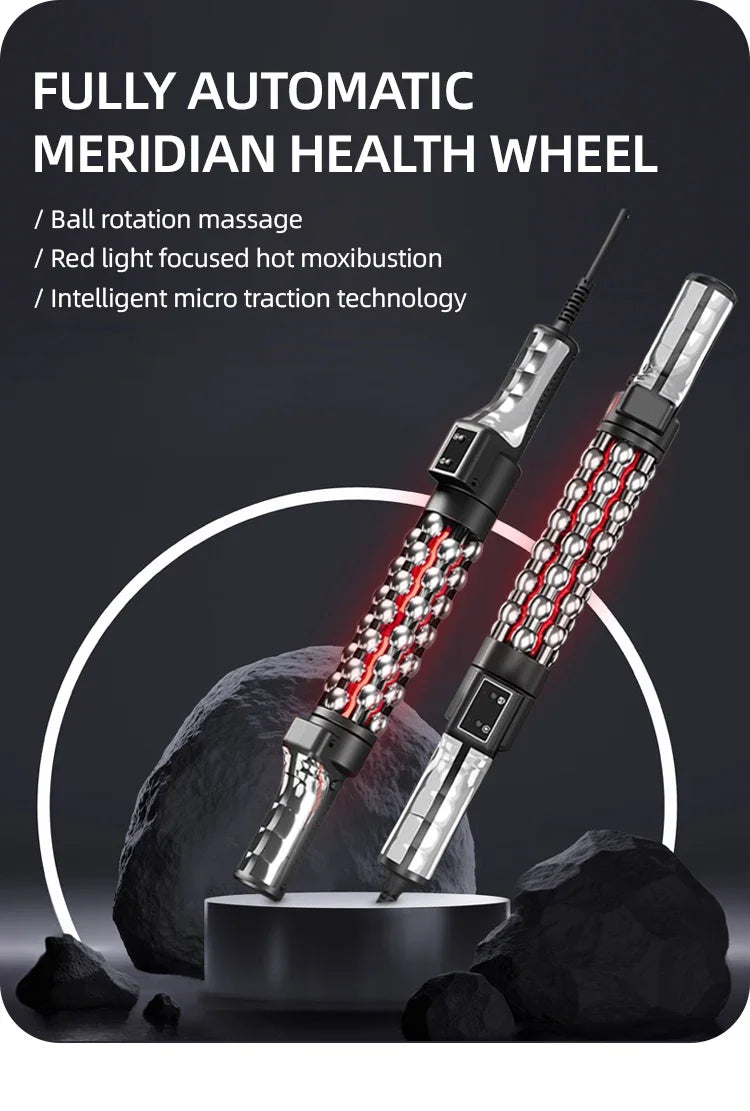 Relaxed Red Light Heated Massage Device 36W Roll Massager 360 Rotating Inner Ball Roller For Whole Body Anti Cellulite