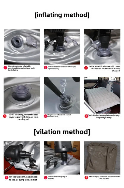 Airbed Household Outdoor Single Double Air Bed Thickened Folding Inflatable Convenient Mattress Sleep Rest for Car SUV Travel