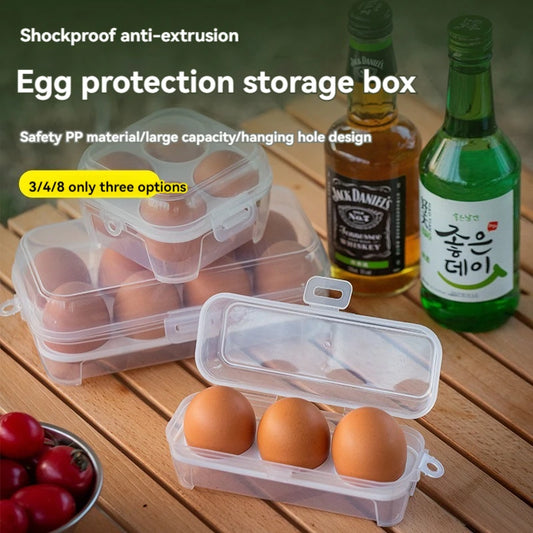 Egg Storage Box With Lid Kitchen Refrigerator Egg Box Egg Drop Rack Egg Storage Box Fridge Egg Organizer 3/4/8 Grid Egg Tray