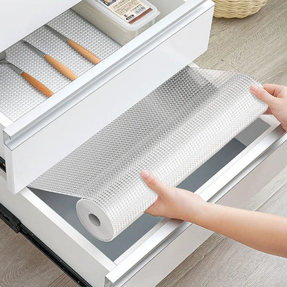 1 Roll Daisy Shelf Liner For Kitchen Cabinets EVA Waterproof Fridge Drawer Pad Cupboard Mat Easy Placemats Non-Adhesive Non-slip